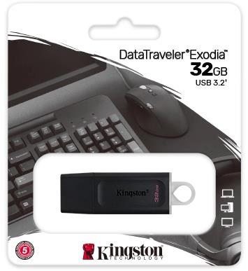 Memorie USB 3.2 / 3.1 / 3.0 / 2.0 Kingston, 128GB, DataTraveler, Black