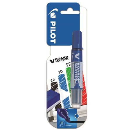 Marker pentru tabla Pilot Vboard Master, varf rotund, 2.3 mm, albastru, blister