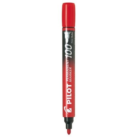 Marker permanent Pilot 100, varf rotund, 1.0 mm, rosu