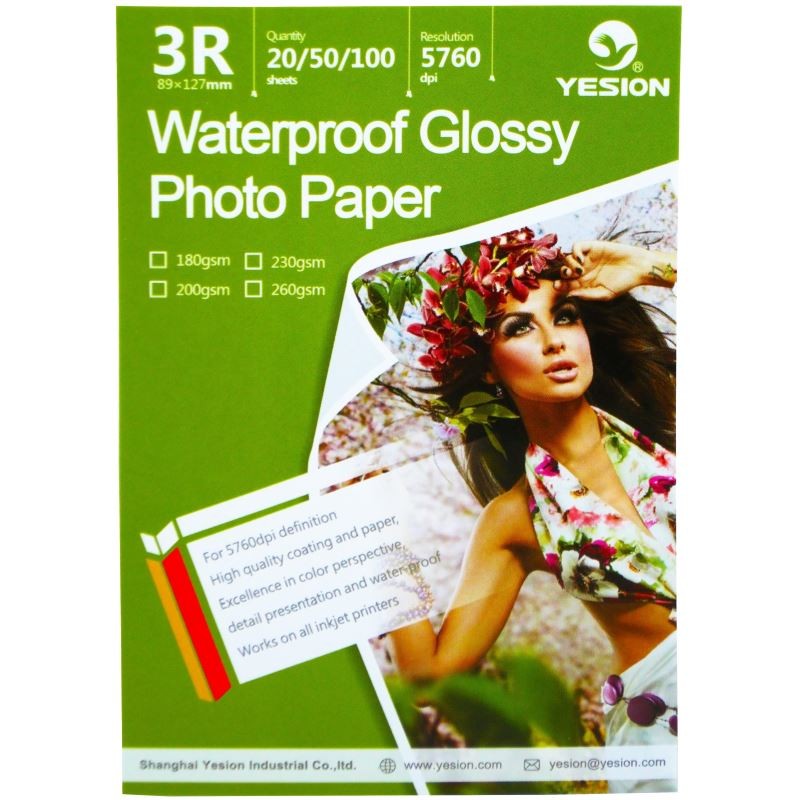 Hartie foto Yesion Waterproof Glossy 3R, 230 g/mp, 20 coli/pachet