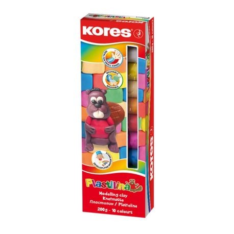 Plastilina 10 culori 200 g Kores