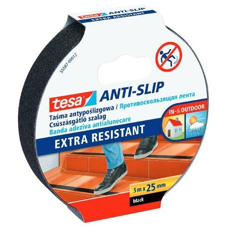 Banda adezva antialunecare 25 mm x 5m extra negru 55587 Tesa