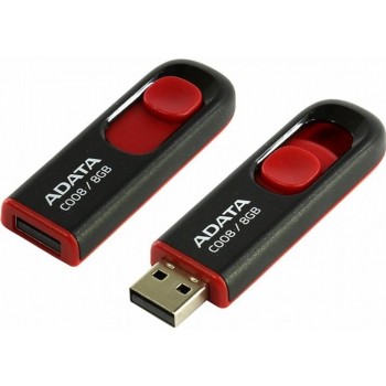 Memorie USB ADATA, 8GB, capac retractabil, Black/Red (4718050609598)